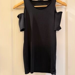 Zara Black Ribbed Knit Top size large new without tags